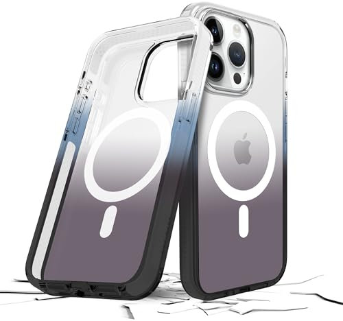 Prodigee iPhone 15 Pro Flow Night + Mag | mehrfarbige durchscheinende Hülle | Fallgetestet | zweilagige Abdeckung | kabelloses Laden kompatibel | stoßfest | kratzfest | 15,5 cm |