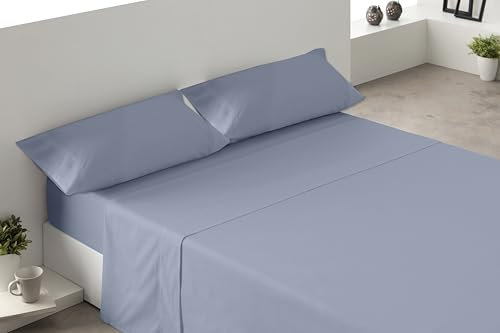 Degrees home - Premium - Juego de sabanas 105 x 200-4 Piezas -1 Sabana, 1 Bajeras Ajustables y 2 Fundas de Almohadas de 80x50 - Microfibra cepillada (Cama 105 - Azul Claro)