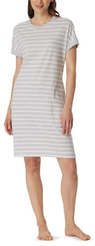 Schiesser Damen Nachthemd Kurzarm weiche Baumwolle Bigshirt mit Taschen - Nightwear, Silbergrau-Mel._181251, 38