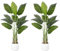 ZEEOZE 2Pc Plante Artificielle Oiseau de Paradis 150cm Bananier Artificiel avec 10 Feuilles pour Plantes Artificielles Interieur Exterieur avec Pot Blanc pour Decoration Maison en Salon Bureau Jardin