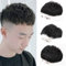 Clip-in-Toupet für Männer, kurzes Echthaar-Topper-Haarteil mit Toupetband für Haarausfall bei Männern im Alltag(B,16 * 18CM)