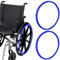 BEOTAY Rollstuhlfelgenabdeckungen, 1 Paar rutschfeste Rollstuhl-Handschubabdeckung, Hinterrad-Sportrollstuhlabdeckung, rutschfest Und Abriebfest, Druckring-Schutzabdeckung, Silikon,Blau,22 inches