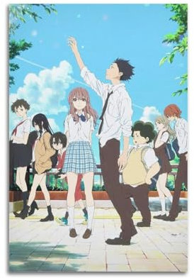 ECGDFWAZ Anime-Poster A Silent Voice auf Leinwand, Wandkunst, Dekor, Wohnzimmer, Schlafzimmer, Dekoration, Poster, 20 x 30 cm, ungerahmter Stil