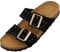 Palado Pantoletten Damen Samos Glint by Sila Sahin - bequeme Sandalen Made in Spain - Hausschuhe mit Kork-Fußbett - modische Sommerschuhe Schwarz UK6 - EU39