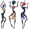 XIAOMAGG Wanddekorationen für Wohnzimmer, 3 Stück, Metall-Wandkunst, Flur, Dekor-Zubehör, maximalistische hängende Wanddekoration, afrikanisches Mädchen, ethnischer Tanzstil, Zeichnung (schwarze Dame)