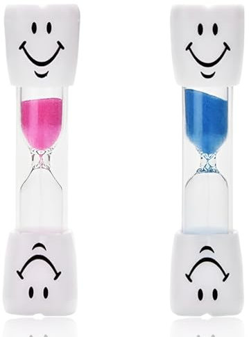 GXGM Temporizador de Reloj de Arena, Reloj de Arena para niños, Temporizador para niños, Cepillado de Dientes para niños, 3 Minutos, Temporizador de Cuenta atrás para niños, 2 Piezas