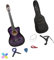 Akustikgitarre, Fichtengitarre mit Kerbsaite, Folk-Gitarre, klassische Gitarre für Erwachsene und Kinder, Lila