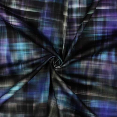 Baumwolle Satin Lila Schwarz als Meterware zum Nähen, 50 cm