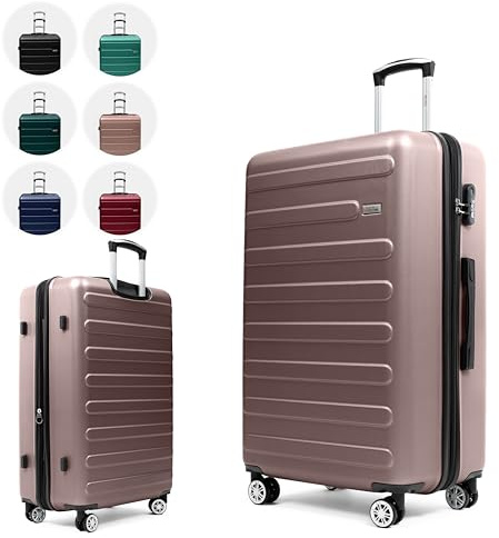 Easy Move Hartschalen-Trolley Leichter Rollkoffer (Coffee, Large 65cm)
