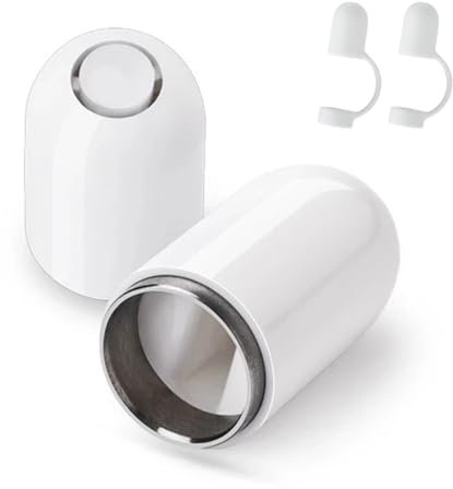 2 Stück weiße 1. Generation Apple Pencil Magnetkappen, Apple Pencil Magnetische Ersatzkappen, kommt mit 2 Stück Anti-Verlust Silikonkappenhalter, Apple Pencil Magnetkappen