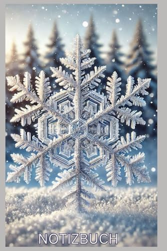 Notizbuch Schneeflocke, Snowflake, Buch, Kalender, Organizer & Geschenkidee, Geschenk für Schnee Liebhaber & Winter Freunde: Journal, Taschenbuch, ... Artikel, Heft, Schneeflocken, Deko,Glas