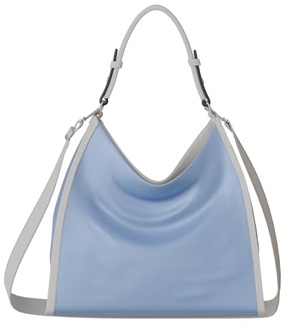 KMISSO Damen Handtasche vegan – große Hobo Schultertasche 35x33x12 cm aus Kunstleder, elegante Shopper Bag mit verstellbarem Umhängegurt, City Bag für Alltag, Büro & Freizeit