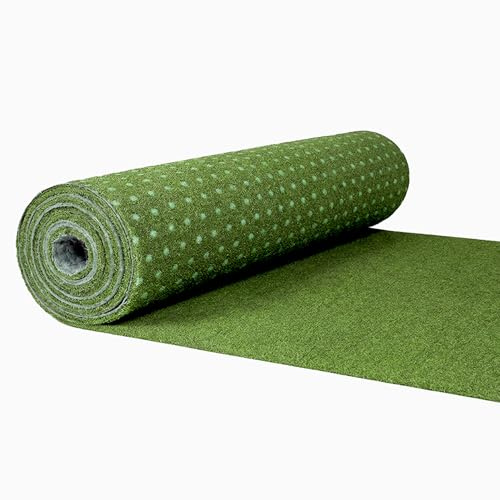 Internethandel Pfordt Kunstrasen 900x400 cm Grün, Rasenteppich mit Noppen, Outdoor Teppich wetterfest und pflegeleicht für Balkon, Terrasse und Garten