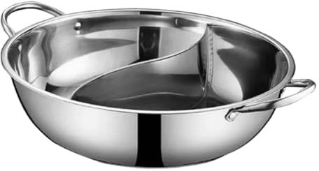 Fenteer Chinesische Shabu Shabu Pot Divided Hot Pot Soup Topf Doppelgeschmack Hotpot geteilter Topf für das Kochen für Haushaltsfeierfamilien, 36cm