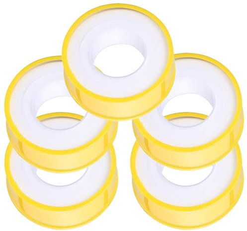 5PCS PTFE Tape - PTFE Thread Seal Tape for Plumbing - Leakproof Waterproof Tape for Shower Heads, Pipe Joints & Fittings (White)