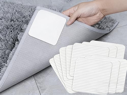 Sikweny Teppich Antirutschunterlage 10 Paare 10 x10cm Teppichgreifer Antirutschmatte Vacuum Tech Anti Rutsch Unterlage Waschbar Teppichgreifer für Teppiche Parkettboden Fliesen Wiederverwendbarer