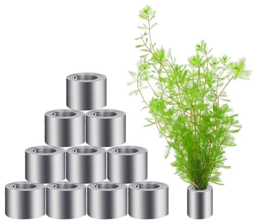 8 Rolls Aquarium Plant Weights Bendable Aquatic Plants Anchors Metal Plant Reinforced Weights for Aquarium Ponds Plants Prevent Floating