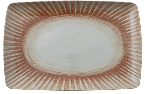 67382B29 Arthur Krupp Rechteckiger Teller Cm 35x22 Sunlight Red Stoneware