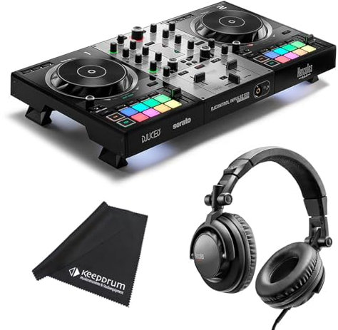 Hercules DJControl Inpulse 500 - Controller USB DJ Silver Edition con cuffie DJ45 e panno in microfibra Keepdrum