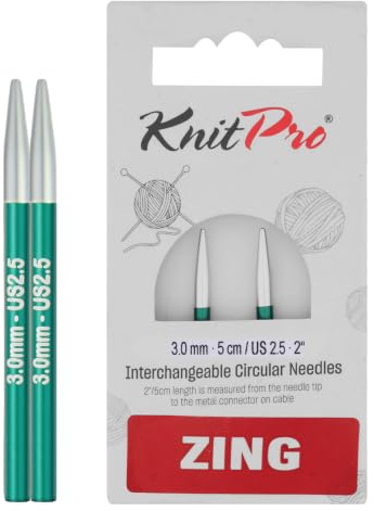 KnitPro Zing Spec. Interc. Needle Tips 5cm 3.00mm – 1pc