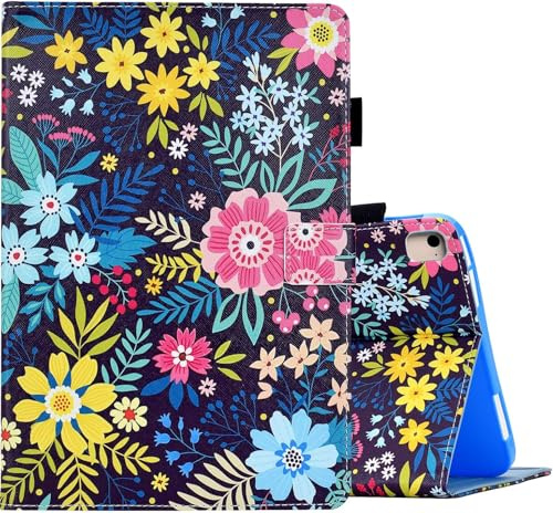 KEROM Case for iPad Mini 5/4/3/2/1 7.9 inch, iPad Mini Case, PU Leather Smart Folio Stand Protective Cover with Auto Sleep Wake, Cute Flowers
