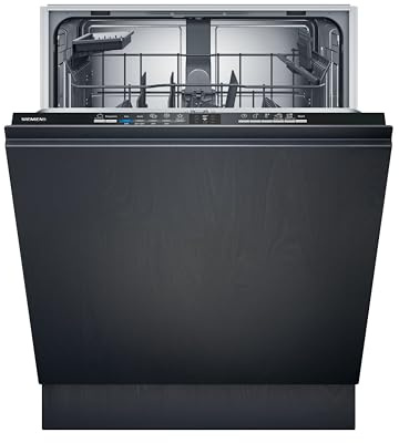 Siemens iQ300 Vollintegrierter Geschirrspüler 60 cm XXL-Höhe SX61HX01TE | Blauer Lichtpunkt am Boden als Betriebsanzeige, Spülturbo verkürzt Laufzeit stark, flexible Körbe, leise 46 dB, Home Connect