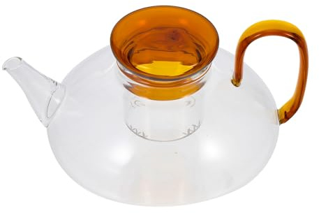 Milisten Théière en Verre Rouge Yx Shan 600ml, Bouilloire Domestique Légère pour Maison et Bureau, Infuseur à Thé Japonaise pour Salon de Thé et Moment de Détente