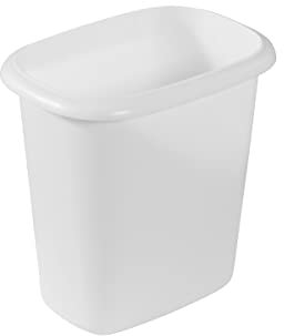 Rubbermaid Vanity Trash Can Wastebasket 6.0 quarts (FG295300WHT), White, 1 Pack