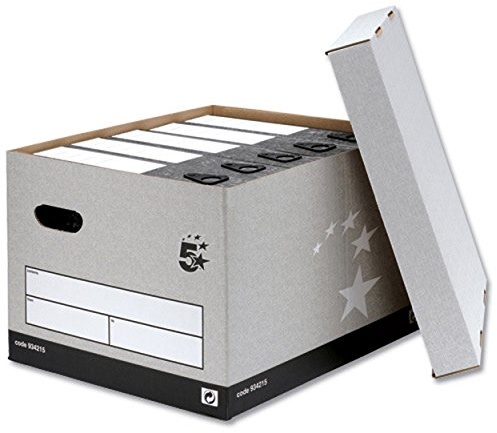 5 Star 380x430x287mm Self Assembly Storage Box - Grey (Pack of 10)