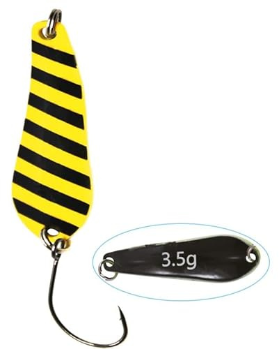 Paladin Unisex – Erwachsene Kunstköder Forellenblinker Trout Spoon Modell XII Gewicht 3,5 g, schwarz-gelb/schwarz, 3,5g