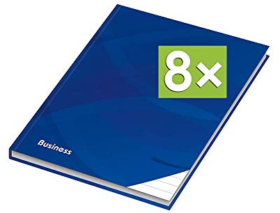 RNK - Verlag Notizbuch mit Hardcover-Einband, 96 Blatt, Notizheft, Tagebuch, Schreibbuch (8er Pack, A4 (Liniert))