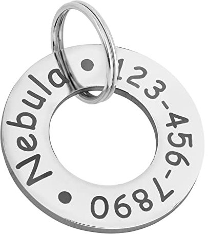 Hundemarke für Haustiere, Edelstahl personalisierte Haustier-Namensschilder, Dog Tag for Pets, Gravierte Haustiermarke mit tiefer Gravur, 30 mm (1,18 Zoll)