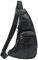 Xieben Leder Schultertasche Sling Brusttasche Crossbody Pack für Herren Damen Reisen Draussen Beiläufig Schulter Tasche Pack Rucksack Tagesrucksack Schwarz