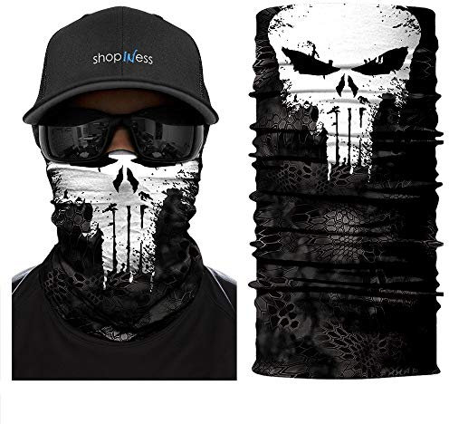 ShopINess Unisex Schlauchschal Halswärmer Neckwarmer Multifunktions schlauchtuch totenkopf für Motorrad Bikes Sport Festival Halloween Karneval Alien