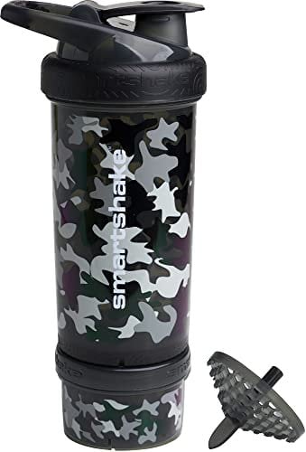 Smartshake Revie Protein Shaker Bottle 750 ml | Leakproof Gym Shaker Drink Bottle for Protein Shakes | BPA Free Protein Powder Shaker Cup for Men & Women | Camo Black