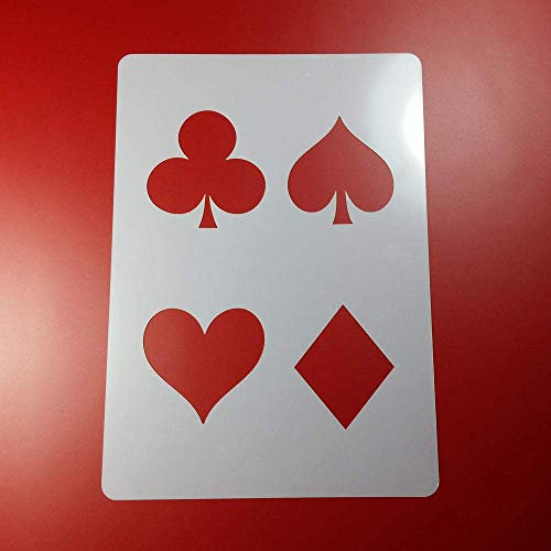 Schablone Kreuz Pik Herz Karo Spielkarte Farben - BC07