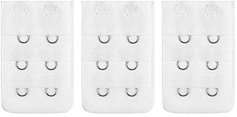 Lansonee 3 Pcs Women Comfortable Bra Strap Extenders Extensions Elastic Extender Set 2 Hooks (White)