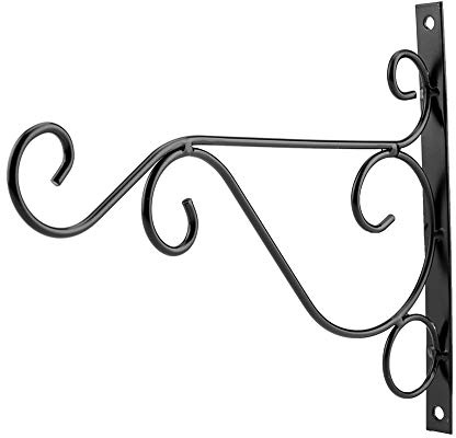 Haofy Gancio per piante in ferro da parete esterno interno per vaso fiori campanelli eolici lanterna mangiatoia uccelli appendiabiti portavasi 25x21 cm con viti incluso facile installazione