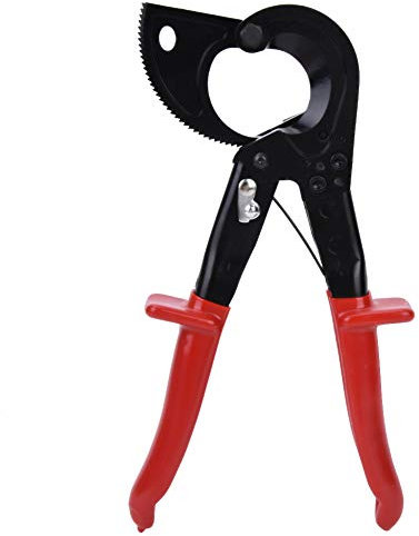 Cortacables, Stripper con Tipo Carraca, Pelacables con Trinquete Multifuncional, Herramienta de Mano para Cortar Cables de Aluminio (Rojo + Negro)