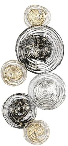 Deco 79 Metal Plate Home Wall Decor Wall Sculpture with Textured Pattern, Wall Art 42 x 1 x 27, Gold