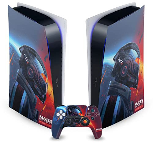 Head Case Designs N7 Armor Legendary Graphics Vinyl Faceplate Sticker Gaming Skin Decal Cover Compatible With Sony PlayStation 5 PS5 Digital Edition Console and DualSense Controller