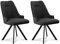 moebel-eins MIRINDA 2er Set Schalenstühle, Gestell Eisen schwarz, mit Drehfunktion, Stoff, anthrazit