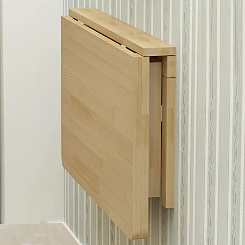 Massivholz Klapptisch,Platzsparender Wandklapptisch,Kiefernholz-Tisch,Klappkonsole,Wand Klapptisch,Esstisch,Holztisch (60x40cm/24x15.7in)