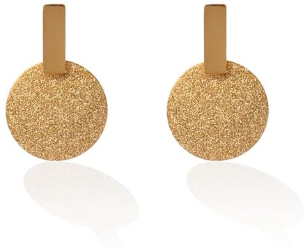 SMYKKO® Ohrstecker Nani | Edelstahl | vergoldet | Frauen | Mädchen | Damen | Steel | Earring | gebürstet | rund