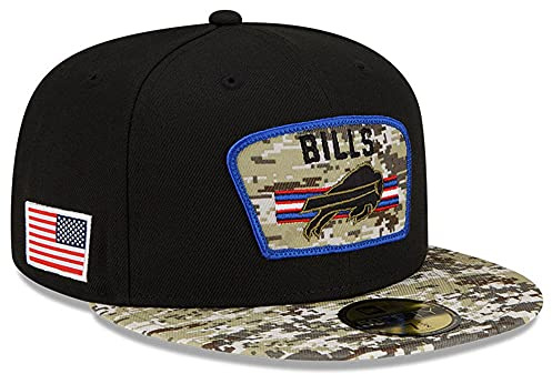 New Era 59Fifty Buffalo Bills Cap Basecap Baseballcap Flat Brim Fitted NFL-Cap Herren - Hinten geschlossen, mit Schirm Herbst Sommer Frühjahr Winter Frühling-Sommer Herbst-Winter - 7 0/0 (55,8 cm)