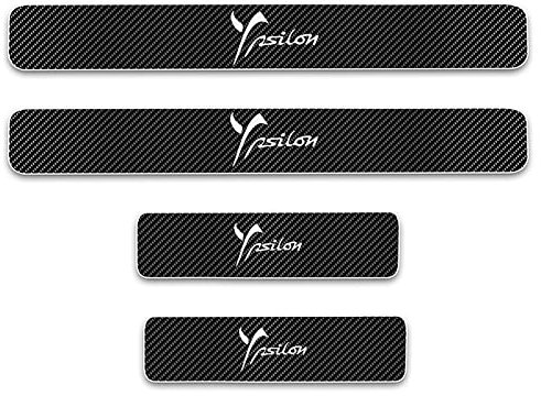 OLEPONU 4 Pezzi Fibra di Carbonio Battitacco Protezione,per Lancia YPSILON Prevenire L'Usura AntiGraffio Sill Guardie Adesivi Accessori