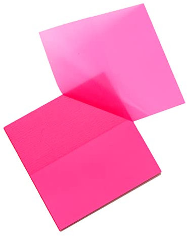 Transparente Haftnotizen,Selbstklebendes Transparent Sticky Notes,Wasserfest Haftnotizzettel Set,Wiederbeschreibbar Klebezettel,für Schule,Büro,Studenten,Dokumenten,Büchern,75×75 mm,50PCS(Rosenrot)