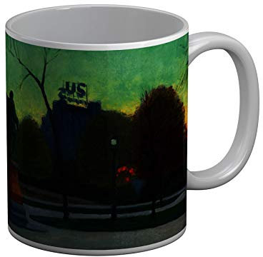 French Unicorn Mug Tasse Central Park Tableau Peinture Realiste Edward Hopper Etats Unis New York
