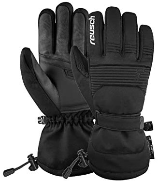 Reusch Crosby R-TEX XT Winddichte, wasserdichte, atmungsaktive und warme Unisex Winterhandschuhe Fingerhandschuhe Schneehandschuhe Skihandschuhe Herren Damen, schwarz, 9,5