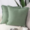 Madizz 2er Set Kissenbezügen aus Wildleder mit Fransenquasten Weiche dekorative Kissenbezüge für Sofa Schlafzimmer Kissenhülle Hellgrün 40x40 cm Quadrat